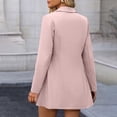 thumbnail image 4 of Qgtaibl Womens Button Down Jacket Long Sleeve Mid Length Work Trench Coat Casual Lightweight Office Outerwear with Pockets Pink L, 4 of 6