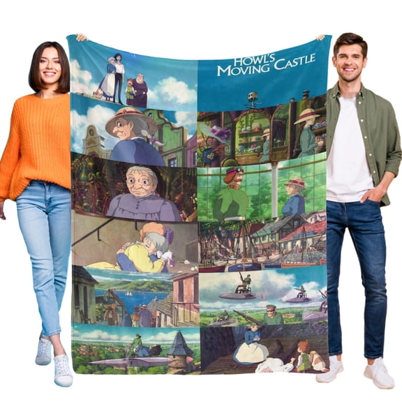 Throw Blanket for Howl's Moving Castle Bed Couch Flannel Blanket for Kids Boys Girls Gifts Soft Warm Home Decor 30x40 Inch