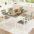thumbnail image 2 of AWQM Kitchen Table and Chairs for 4, 5 Piece Wooden Dining Table Set for 4, Modern Dining Table and Chairs Set with Backrest, White, 2 of 7