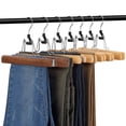 thumbnail image 3 of Perchas de madera AMKUFO para pantalones, 20 unidades, antideslizantes, color nogal, 3 of 7