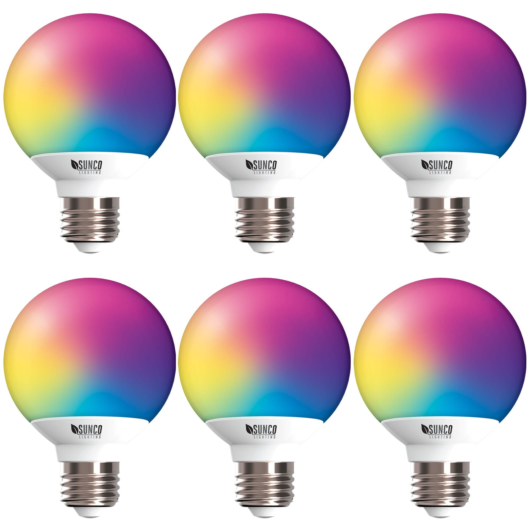 Sunco Lighting WiFi LED G25 Smart Bulb, 5W, Color Changing (RGB & CCT