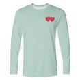 thumbnail image 4 of Maean Men Valentine's Day Shirts Long Sleeve Basic Tee Heart Ptinted Crewneck Comfy Loose Tshirts, 4 of 5
