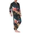 thumbnail image 2 of Fotbe Abstract Peacock Painting Pattern Long Sleeve Pajama Set for Men,Sleepwear Set,2-piece Loungewear Set,Soft PJs Comfy Nightwear with Pockets-XX-Large, 2 of 7
