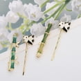 thumbnail image 5 of Unique Bargains 1 Pair Bobby Pin Animal Hair Clips Dark Green Black White, 5 of 5