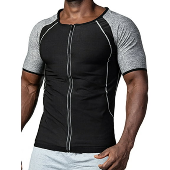 Mens Sweat Body Shaper Weight Loss Sauna Suit Workout Shirt Body Shaper Shirt Gym Clothes Corset