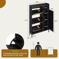 thumbnail image 2 of Bingirl Natural Rattan Freestanding Shoe Cabinet - 4 Open Storage Side, Hidden Wood Shoe Rack - Black, Perfect for Entryway, Living Room, Porch, 2 of 6