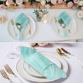 thumbnail image 3 of Turquoise Cloth Napkins, Modern Abstract Art Ombre Striped Washable and Reusable Dinner Napkins Set of 6, Table Napkin for Kitchen Party Birthday Wedding Hotel Housewarming 20"x20", 3 of 9