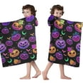 thumbnail image 4 of Halloween Colorful Pumpkins with Leaves Hooded Bath Towel，50"x30" for Ages 3 To 12 Kids, Quick Dry Lightweight Soft Microfiber Hood Beach Towel Cover Up for Kids, 4 of 7