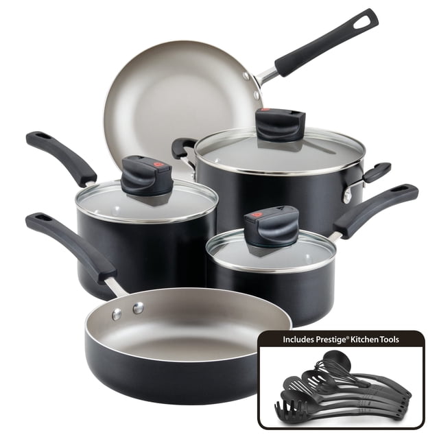 Juego de Utensilios de Cocina Farberware Smart Control Antiadherente 14 piezas Negro