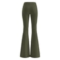 thumbnail image 4 of Xijirk Womens High Waist Flare Pants Solid Stretchy Knit Bell‑Bottom Casual Trousers No Pockets Size:L, 4 of 5