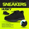 thumbnail image 3 of Zeba Men's Hands Free Slip on Husky Walking Sneakers (Black, 8 XX-Wide), 3 of 6