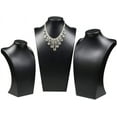 thumbnail image 3 of Nvzi Leather Necklace Bust Jewelry Display Stand Figure Pendant Chain Jewelry Organizer Stand (S(HW 9.8 X 5.7 Inch), Black), 3 of 5