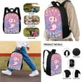 thumbnail image 2 of Kuiaobaty Axolotl Cherry Blossom Print Backpack for Boys Girls, Preschool Elementary School Bag 3Pcs Backpack Set with Lunch Box Pencil Case, Lightweight Shoulder Bag Casual Daypack for Kids, 2 of 6