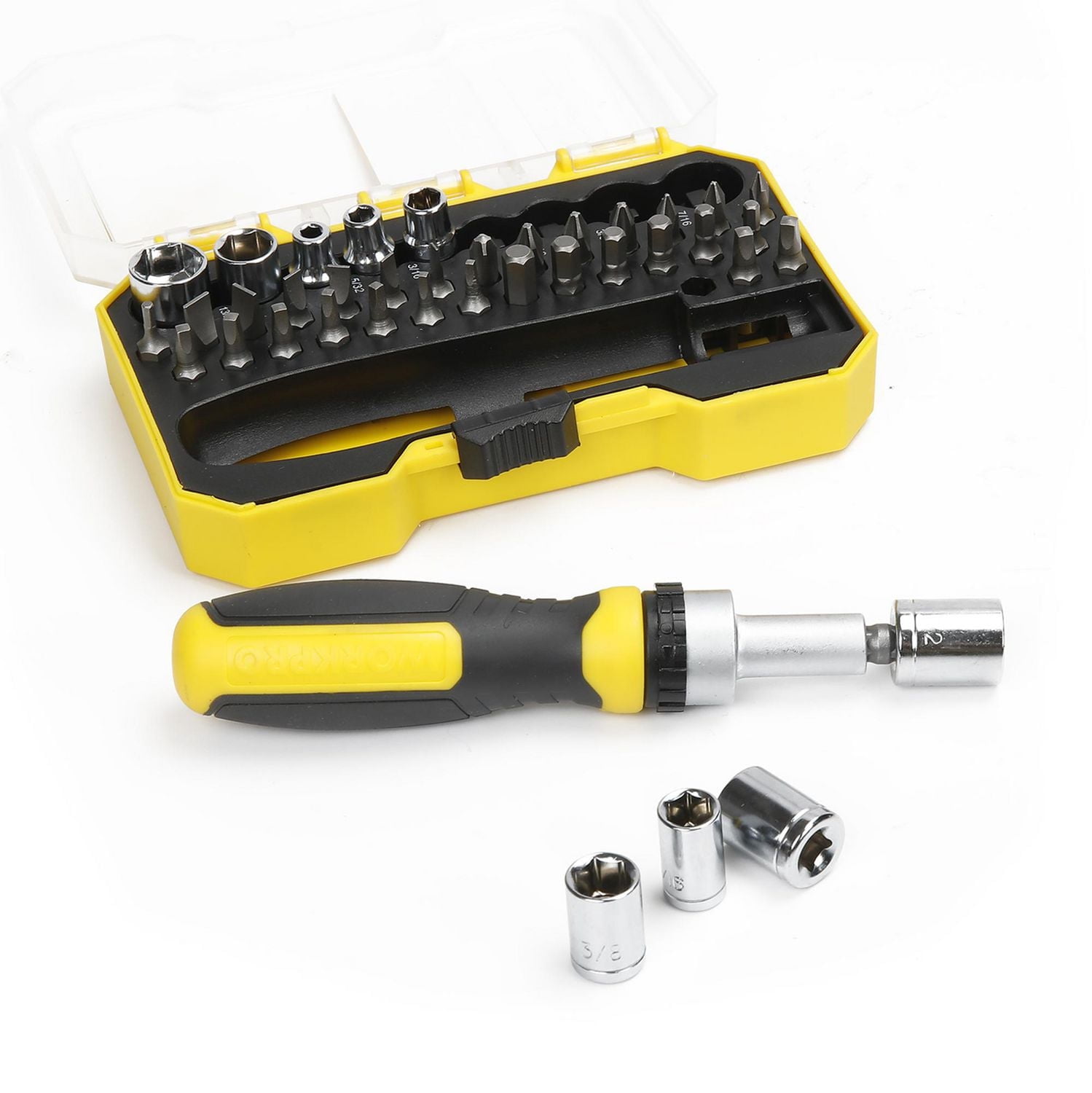 WorkPro Jeu de tournevis à cliquet - 40 pièces 1/4" Entraînement