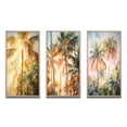 thumbnail image 2 of Designart "Palm Trees love expression II" Floral Framed Wall Art Set Of 3 - Yellow Palms & Palm Trees Frame Gallery Set For Office Decor, 2 of 7