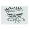 thumbnail image 1 of King Cutting Board, Sketchy Skull Crown Hip Hop Street Style Necklace Chain Gem Image Print, Decorative Tempered Glass Cutting and Serving Board, Large Size, Charcoal Grey White, by Ambesonne, 1 of 1