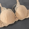 thumbnail image 5 of GEWSEY Women's Push Up Lace Bra Underwire Plunge Full Coverage Bras Sexy Plus Size Support (Beige, L), 5 of 8