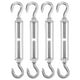 thumbnail image 1 of Uxcell Paquete de 4 Tensores de Gancho y Gancho, Tensores de Acero Inoxidable M5 Pesados Ajustables para Cuerda, 1 of 7