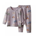 thumbnail image 4 of Uccdo Baby Boys Girls Two-Piece Pajamas Set Shoulder Button Long Sleeve Printed Tee Top+Sleep Pant, Toddler Kids Loungewear Sleepwear 0-6T, 4 of 8