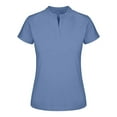 thumbnail image 4 of Chemise à Manches Courtes Ample à Col en V pour Femmes, Printemps Été, Ourlet Queue, Blouse, Haut, 4 of 4
