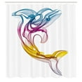 thumbnail image 3 of Ambesonne Abstract Art Shower Curtain, Aquatic Dolphin, 69"Wx75"L, Multicolor, 3 of 5