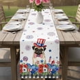 thumbnail image 4 of 4th of July Table Runner 72 Inches, Independence Day Patriotic Flowers Dogs Bed Runner Dresser Scarves Tabletop for Indoor Outdoor Parties/Ceremony/Banquet, 14" x 72", 4 of 9