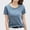 Blue, variant on T Shirts for Women Loose Fit Striped Retro Korean Style Full Loose Round Neck Short Sleeve Design Sense Color Contrast Tshirts Tops