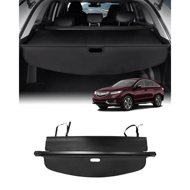Powerty Custom Fit for Cargo Cover Acura RDX 13-18 Retractable Trunk Shielding Shade Cargo Luggage Cover (Updated Version:no Gap)(ONLY for with Power Tailgate Rear GATE,NOT FIT for Base Model)