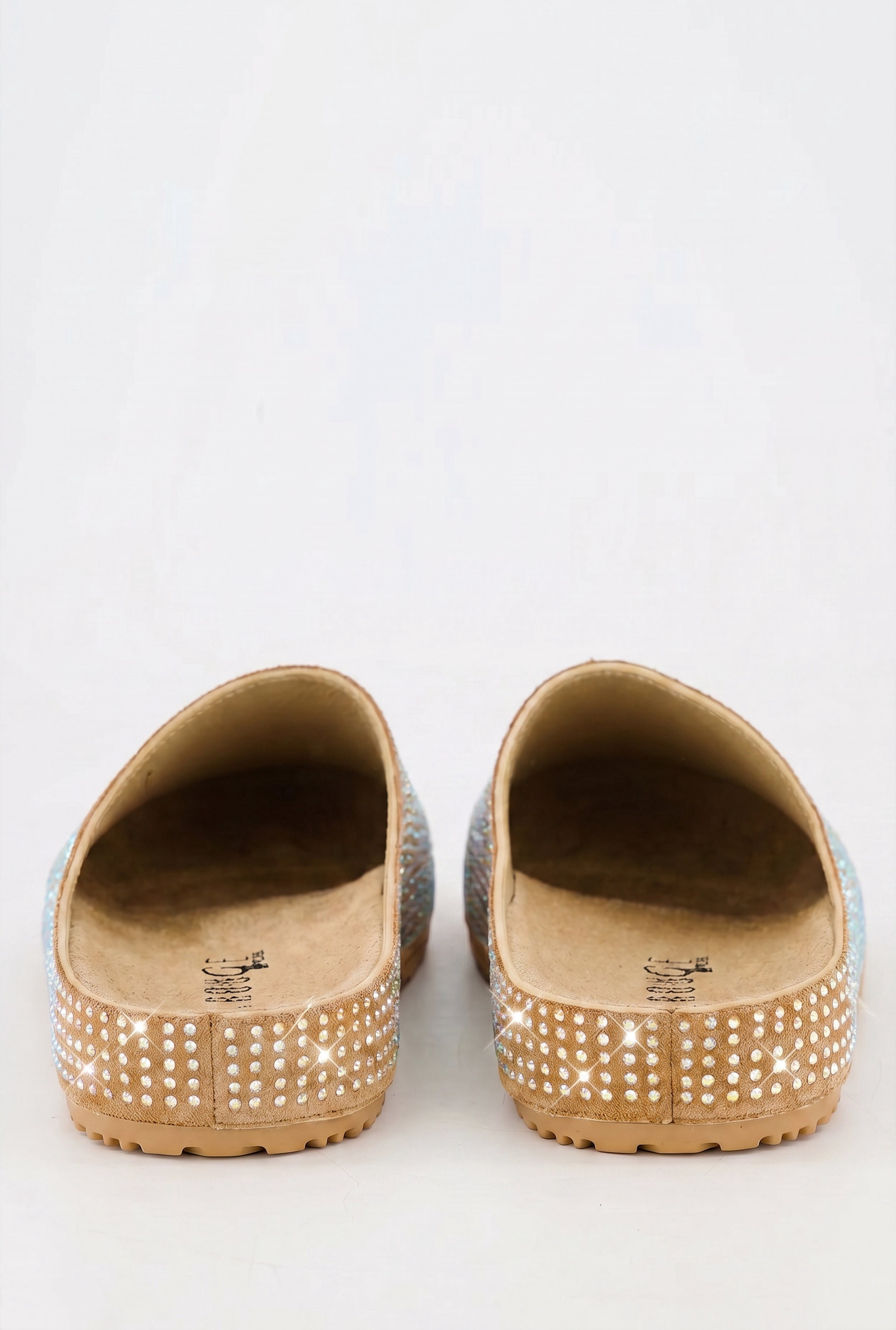 Women's Rhinestone Studded Low Platform Clogs