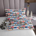 thumbnail image 3 of Erosebridal Nautical Anchor Rudder Coverlet Set King,Flower Stripes Bedding Set,Floral Decor,3-Piece, 3 of 5