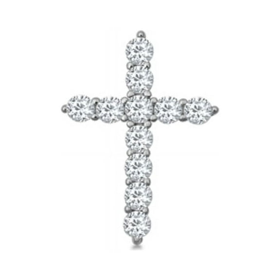 Religious Cross Pendant With CZ, 925 Sterling Silver with Chain Necklace