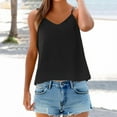 thumbnail image 2 of Seductiva Women's Loose Fit Casual Flowy Tank Tops Ladies' Fashionable and Summer Cotton and Linen V Neck Slim Shoulder Strap Vest Women with Camisole Top Tank Summer Sleeveless Tops Basic Tees, 2 of 4