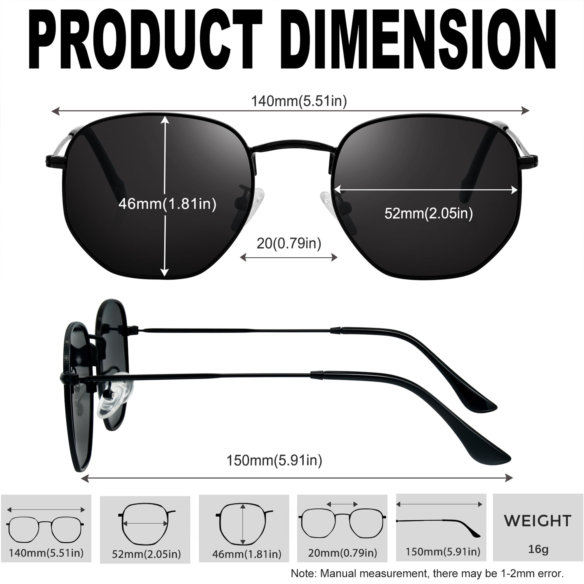 Hexagon Round Sunglasses with UV400 Protection Plastic Frame H&M HEXAGONAL SUNGLASSES ?DESCRIPTION Hexagonal sunglasses  main image 4