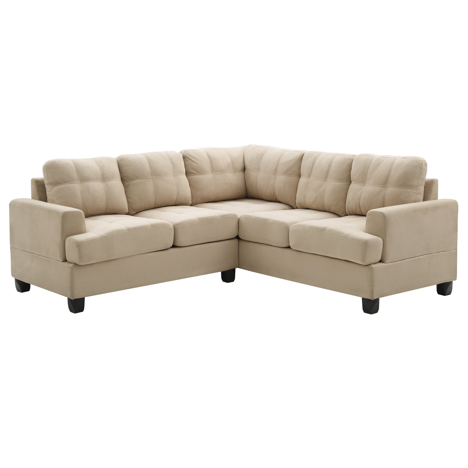 Glory Furniture Sandridge Microsuede Sectional in Vanilla