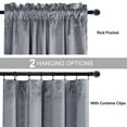 thumbnail image 6 of JIUZHEN Grey Velvet Curtains 96 inches for Living Room - Soft Retro Blackout Velvet Drapes Rod Pocket Room Darkening Thermal Insulated for Bedroom/Gallery, 52W x 96L, 2 Panels with Tiebacks, 6 of 11