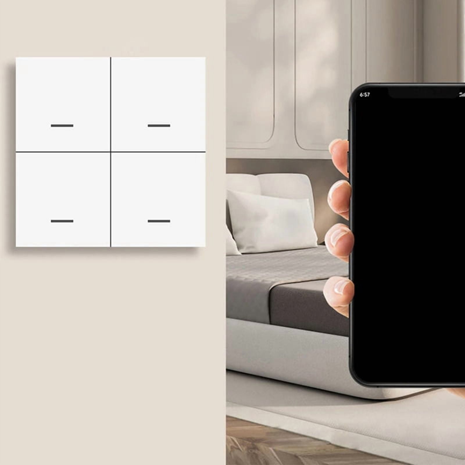 3X Tuya ZigBee Smart Scene Switch 4 Gang Smart Switch 12 Scene Switch Push Button Controller Supports Home Assistant