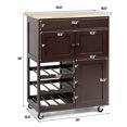 thumbnail image 2 of Gymax Modern Rolling Kitchen Cart Trolley Island Storage Cabinet w/Drawer&Wine Rack, 2 of 10