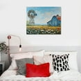 thumbnail image 5 of ARISTURING  Barn Picture Farmhouse Canvas Wall Art Teal Old Barn Windmill and Flowers Picture Art Prints for Rustic Country Farm Decor Framed 16x12in, 5 of 6