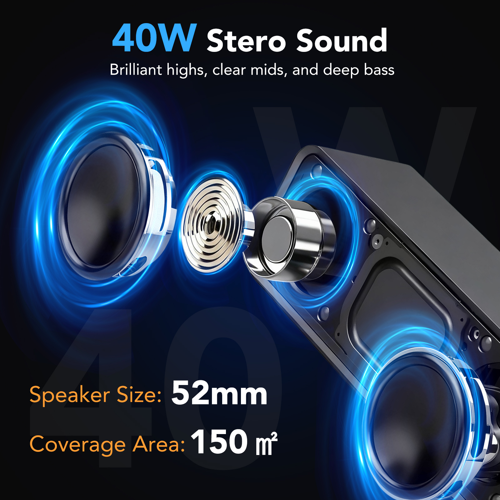 IKT 40W Waterproof Portable Bluetooth Speaker with LED Lights photo 3