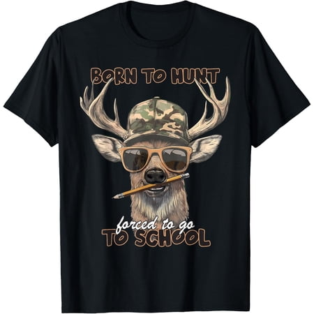 Forced to Go to School Deer Hunting Camo Kids Boys Girls T-shirt
