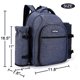 thumbnail image 3 of Bolsa de mochila picnic Apollo Walker, 2 personas, compartimento refrigerado, soporte botella/vino, manta polar, platos, cubiertos (Azul marino), 3 of 3