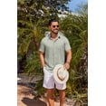 thumbnail image 5 of COOFANDY Mens Linen Shirt Short Sleeve Button Down Shirts Casual Dress Shirts for Men, 5 of 6