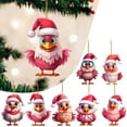 thumbnail image 2 of Clearance! Christmas Chicken Ornament Set, Funny Acrylic Chicken Xmas Tree Decorations, Hanging Chicken Decor with Hanging Rope Rooster Christmas Tree Pendants for Christmas Tree Door Window Car, 2 of 3