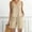 Khaki, variant on Fashion 2 Piece Sets for Women Summer Plus Size Round Neck Sleeveless Blouse +Loose Pockets Pants Sets