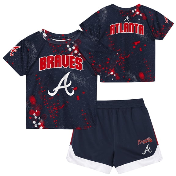 Toddler Outerstuff Navy Atlanta Braves Pinch Hitter T-Shirt & Shorts Set