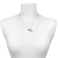 thumbnail image 2 of Delight Jewelry Acrylic Mini Maroon Heart - Large Goldtone Crystal Initial - B - Charm Necklace, 17.5"+2", 2 of 4