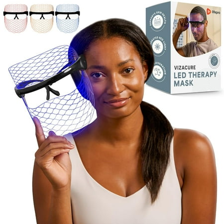 LifePro VizaCure LED Face Mask – Anti-Aging Light Therapy for All Skin Types - Black