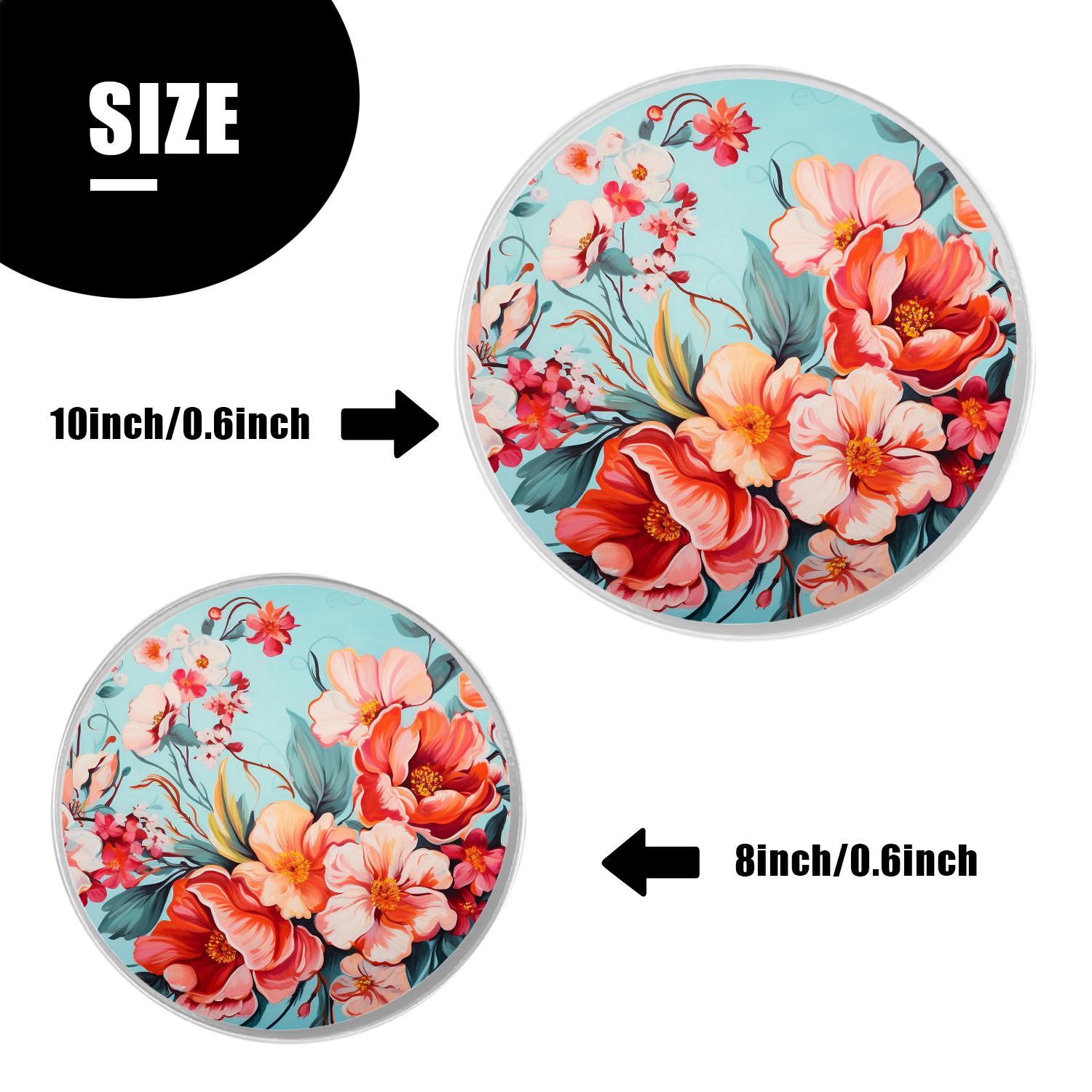 Metal Stove Burner Covers 4 Pcs Metal Round Stove Burner Covers 8Inch And 10Inch ,Beautiful Roses Floral pattern, for Home Decor Cooktop Decorative
