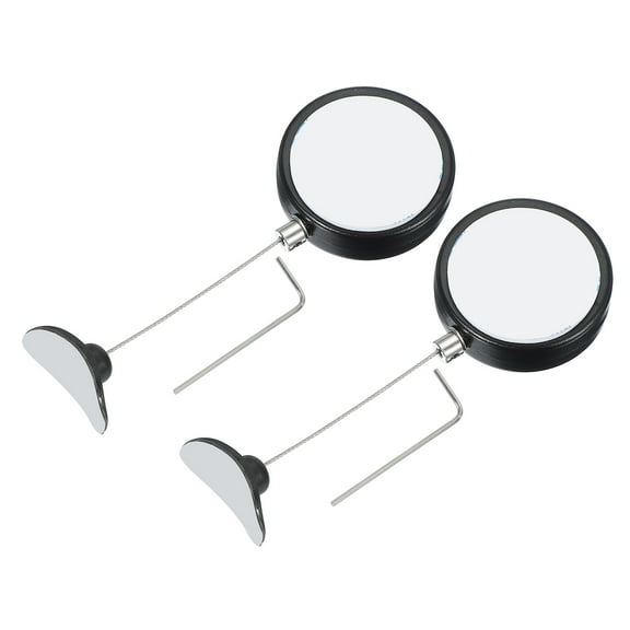 1.5m / 4.9Ft Retractable Remote Control Tether, Security Remote Cable Lock for TV Remotes Black (Curved Rubber Cap) 2 Pcs