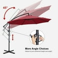 thumbnail image 4 of ABCCANOPY 9 FT 360°Rotation Cantilever Patio Umbrella with Crank & Cross Base for Garden, Backyard, Pool and Beach, 12+ Colors(Burgundy), 4 of 9